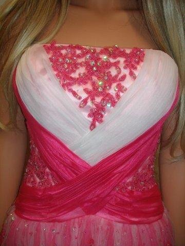 prom gown in shades of pink